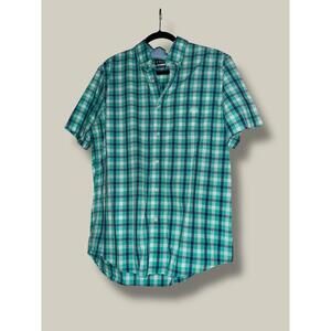 ❤️Chaps Men’s Green Plaid Easy Care Button-Down Shirt - Size M